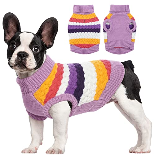 Kuoser Warm Hundepullover, Hundepullover Kleine Hunde, Hundepullover Mittelgroße Hunde, Hundepullover Fleece, Hunde Kleidung Für Kleine Hunde,Winter Hundepullover Lila XS von Kuoser