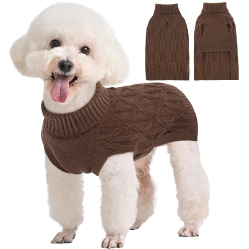 Kuoser Warm Hundepullover, Rollkragenpullover für Kleine, Mittelgroße und Große Hunde, Fleece, Braun S Kuoser Warm Hundepullover, Rollkragenpullover für Kleine, Mittelgroße und Große Hunde, Fleece, Braun S von Kuoser