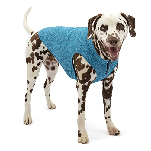 Kurgo Core Hunde-Pullover, Leichtes Fleece, Mit 2-Wege-Reißverschluss, Mit Hundegeschirr kompatibel, Größe M, Blau von Kurgo