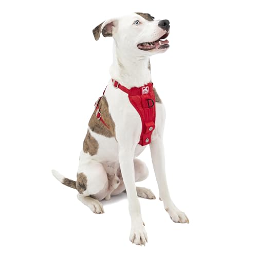 Kurgo Tru-Fit Hundegeschirr, Crash-Test-erprobtes Auto-Sicherheitsgurt, Für Haustiere bis zu 34 kg, Größe M, Rot von Kurgo