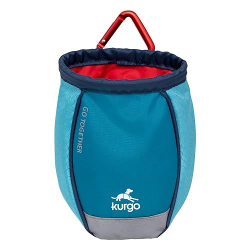 Kurgo Go Stuff-It Futterbeutel, Hält Hunde-Leckerlis frisch, Ideal für Hundetrainings, 11 cm breite Öffnung, Blau von Kurgo