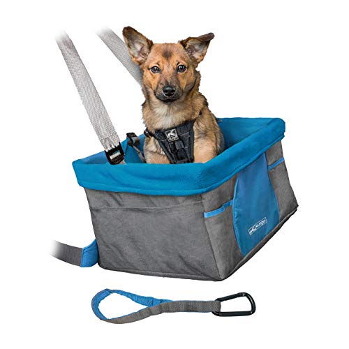 Kurgo Heather Hunde-Autositz, Sitzerhöhung für Hunde, Einfache Montage, Für Haustiere bis zu 9 kg empfohlen, Grau/Blau von Kurgo