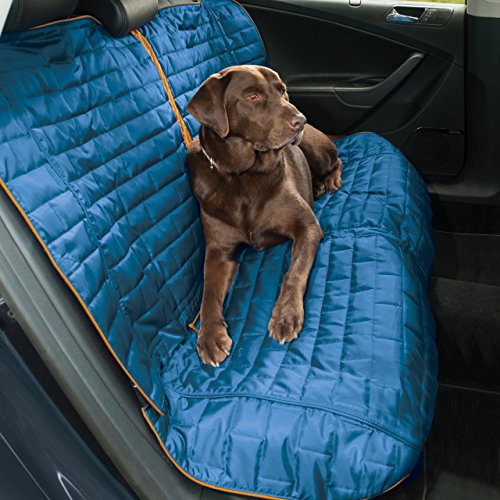 Kurgo Loft Rücksitz-Autoschondecke für Hunde, Wasser- und schmutzabweisend, 140 cm Breite, Blau / Grau wendbar von Kurgo