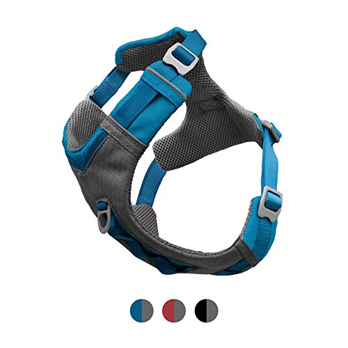 Kurgo Journey Air Hundegeschirr, Mit gepolstertem Brustteil und Rückgriff, Optimal für aktive Hunde, Größe XL, Blau von Kurgo
