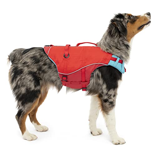 Kurgo Surf N Turf Hundeschwimmweste, Reißfestes Material, Mit Reflektoren und 2 Griffen ausgestattet, Größe XS, Rot Kurgo Surf N Turf Hundeschwimmweste, Reißfestes Material, Mit Reflektoren und 2 Griffen ausgestattet, Größe XS, Rot von Kurgo