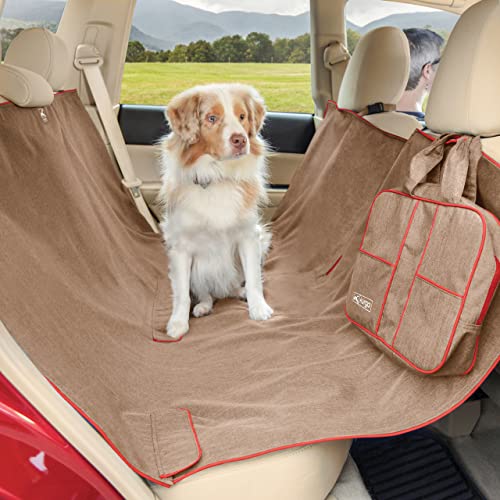 Kurgo Heather Rücksitz-Autoschondecke für Hunde, Wasserfest und schmutzabweisend, 140 cm Breite, Farbe Muskatnuss von Kurgo