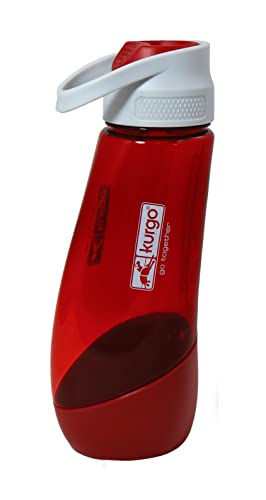 Kurgo Gourd Wasserflasche und -napf für Hunde, PVC- und BPA-frei, Fassungsvermögen: 750 ml Flasche, 250 ml Napf, Rot von Kurgo
