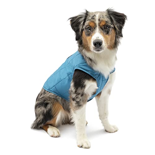 Kurgo Loft Jacke Reversible Hundemantel Hundemantel für kaltes Wetter Wasserabweisende Hundejacke mit Reflektierendem Rand, Blau/Orange, XS von Kurgo