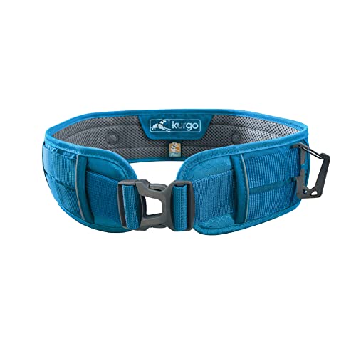 Kurgo RSG Hundegürtel, Freihandleine für Sport, Freihändiges Laufen und Wandern, Verstellbar von 71 bis 114 cm, Blau von Kurgo