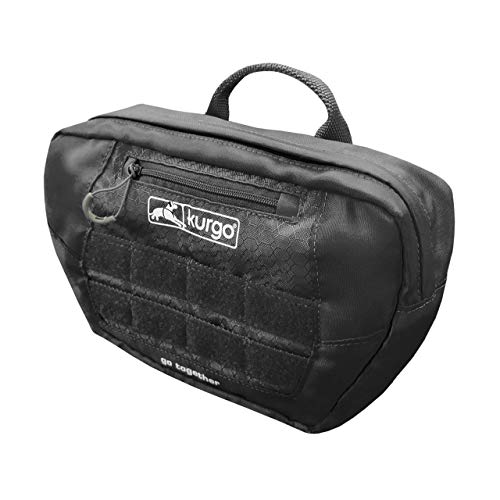 Kurgo RSG Satteltasche für Hunde, kompatibel mit RSG-Geschirren und Gürteln, Zwei Reißverschlusstaschen, Schwarz von Kurgo