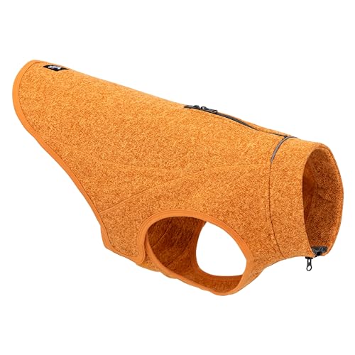 Kurgo K9 Core Hunde-Pullover, Leichtes Fleece, Mit 2-Wege-Reißverschluss, Mit Hundegeschirr kompatibel, Größe L, Orange von Kurgo