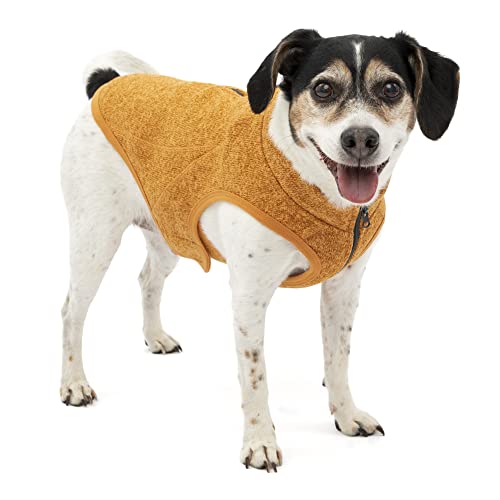 Kurgo Core Hunde-Pullover, Leichtes Fleece, Mit 2-Wege-Reißverschluss, Mit Hundegeschirr kompatibel, Größe S, Orange von Kurgo