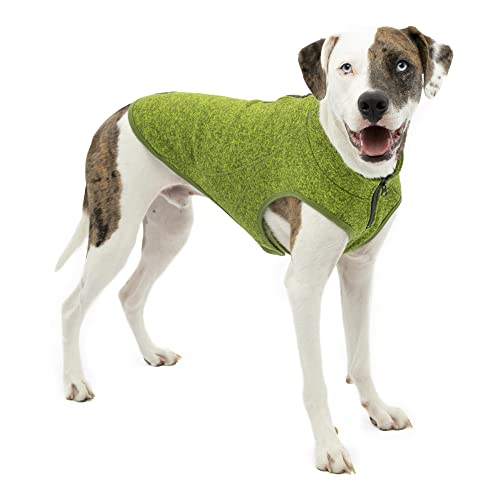 Kurgo K9 Core Hundepullover | Ganzjahrespullover für Hunde | Hunde-Fleece-Weste | Strickfleece-Haustierjacke | Fleecefutter | leicht | Reißverschlussöffnung für Geschirr | Verstellbarer Hals | Grün | von Kurgo