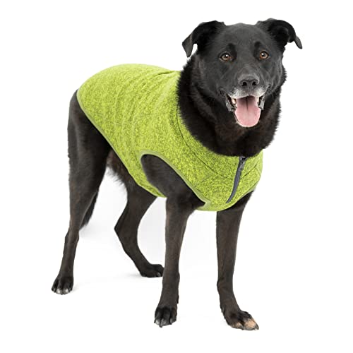 Kurgo K9 Core Hundepullover | Ganzjahrespullover für Hunde | Hunde-Fleece-Weste | Strickfleece-Haustierjacke | Fleecefutter | leicht | Reißverschlussöffnung für Geschirr | Verstellbarer Hals | Grün | von Kurgo