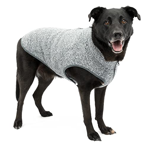 Kurgo Core Hunde-Pullover, Leichtes Fleece, Mit 2-Wege-Reißverschluss, Mit Hundegeschirr kompatibel, Größe L, Schwarz von Kurgo