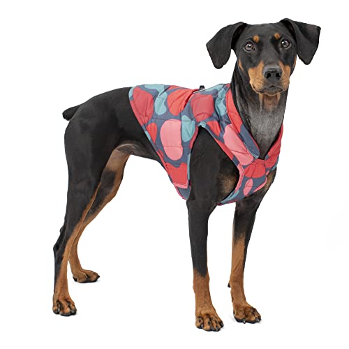 Kurgo Loft Hundejacke, wendbarer Wintermantel für Hunde, reflektierend, mit Geschirr zu tragen, wasserabweisend, für kleine, mittelgroße und große Haustiere (Lavalampe, S) von Kurgo