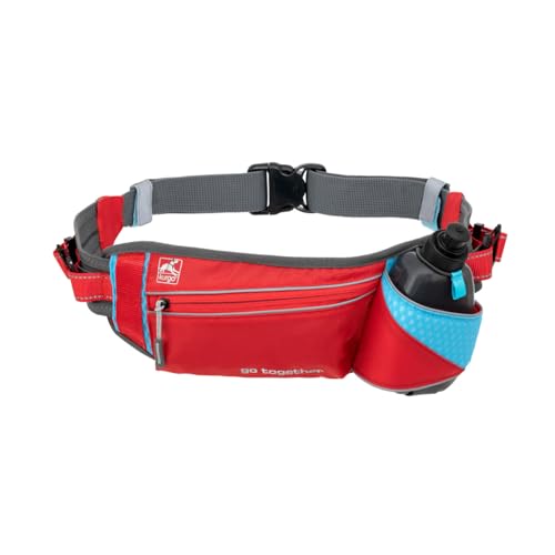 Kurgo On Trail Running Gürtel, Hands-Free Dog Running Gürtel, Taillengürtel für Spaziergänge Hunde, verstellbar, reflektierend, für Joggen und Wandern, inklusive 295 ml Wasserflasche von Kurgo