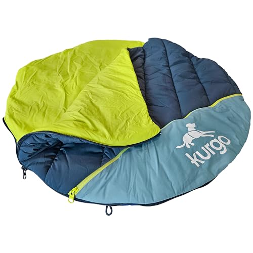 Kurgo Pup Sack, Hundereisebett für draußen, Haustierschlafsack für Camping und Wandern, Dank Beutel gut verstaubar, wasserfest, 102 cm, L von Kurgo