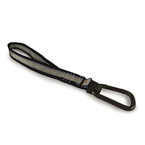 Kurgo Auto-Sicherheitsgurtschlaufe für Hunde, Einfaches Anbringen mit Karabiner aus Stahl, 25,4 cm Länge, Grau/Schwarz von Kurgo