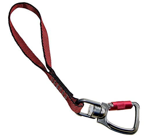 Kurgo Sicherheitsgurt-Halteclip für Hunde, Hundegurt für Autofahrten, mit drehbarem Karabiner Clip, Länge 25 cm, Rot von Kurgo