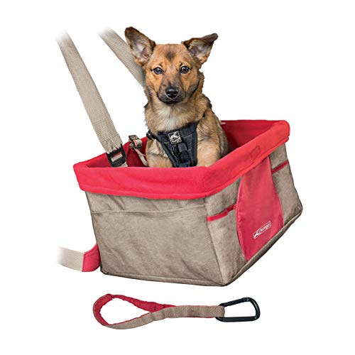 Kurgo Heather Hunde-Autositz, Sitzerhöhung für Hunde, Einfache Montage, Für Haustiere bis zu 9 kg empfohlen, Rot/Braun von Kurgo