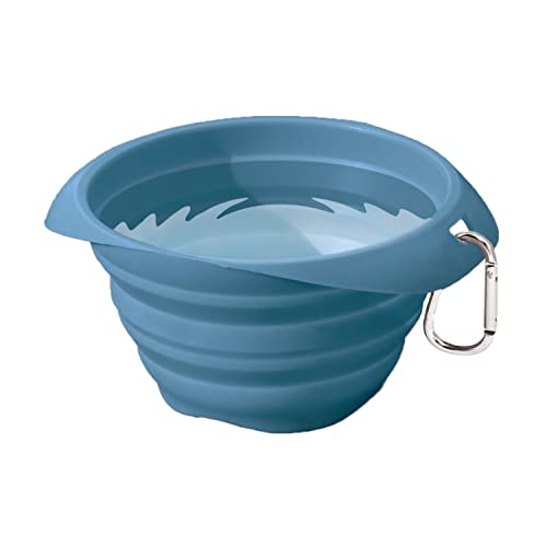 Kurgo Zusammenfaltbarer Hundenapf, PVC- und BPA-freies Silikon, Für Futter und Wasser geeignet, 700 ml Fassung, Blau von Kurgo