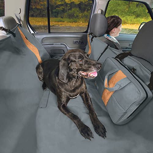 Kurgo Wander-Autohängematte für Hunde, Schutzmatte für Ihre Autorückbank, Wasserfest und schmutzabweisend, Grau von Kurgo