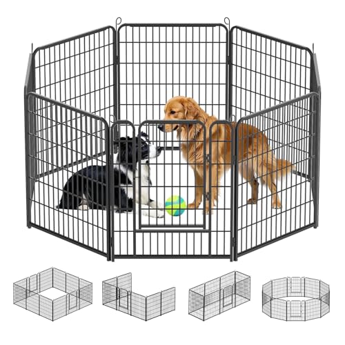 Kuro sagol Welpenauslauf 80cm hoch - Gehege mit automatischer Verriegelung - Ideal für Hunde, Katzen, Kaninchen - Perfekt für den Garten und die Spielzone im Freien - 8tlg Kuro sagol Welpenauslauf 80cm hoch - Gehege mit automatischer Verriegelung - Ideal für Hunde, Katzen, Kaninchen - Perfekt für den Garten und die Spielzone im Freien - 8tlg von Kuro-sagol