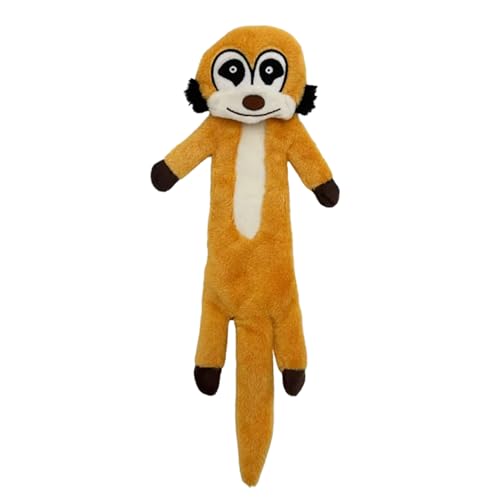 Kuschelfreunde Hundespielzeug ohne Füllung, Quietschendes Plüschspielzeug für kleine bis mittelgroße Hunde & Welpen (Erdmännchen) von Kuschelfreunde e. U.