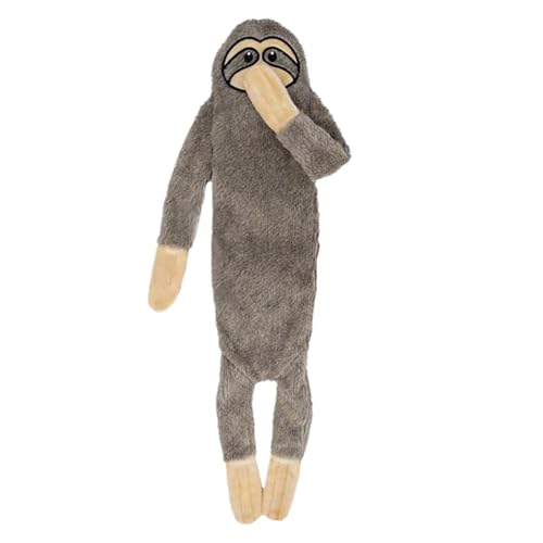 Kuschelfreunde Hundespielzeug ohne Füllung, Quietschendes Plüschspielzeug für kleine bis mittelgroße Hunde & Welpen (Faultier) von Kuschelfreunde e. U.