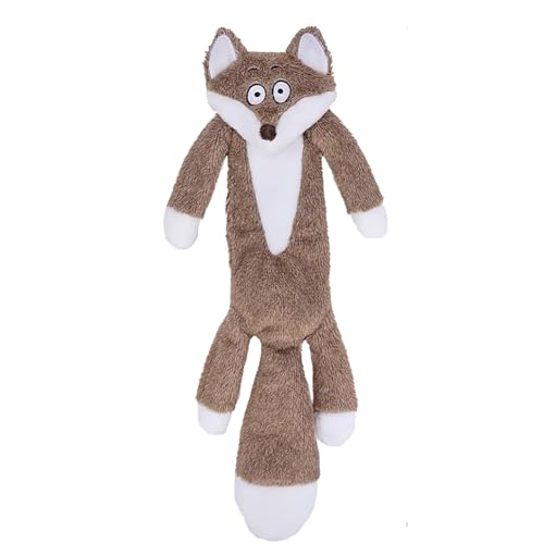 Kuschelfreunde Hundespielzeug ohne Füllung, Quietschendes Plüschspielzeug für kleine bis mittelgroße Hunde & Welpen (Roter Fuchs) von Kuschelfreunde e. U.