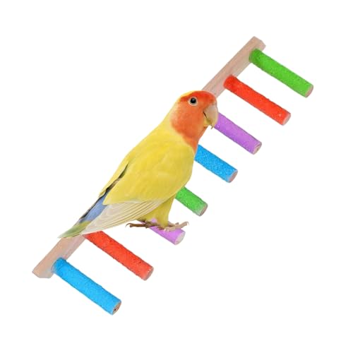 Kustimantu Bird Ladder | Schaukelnde Holzleiter Für Vogelkäfig Mit Robustem Design - Robustes Multifunktions-Krallenpflege-Spielzeug Mit Interaktivem Käfigzubehör Für Wellensittiche, Sittiche Und von Kustimantu