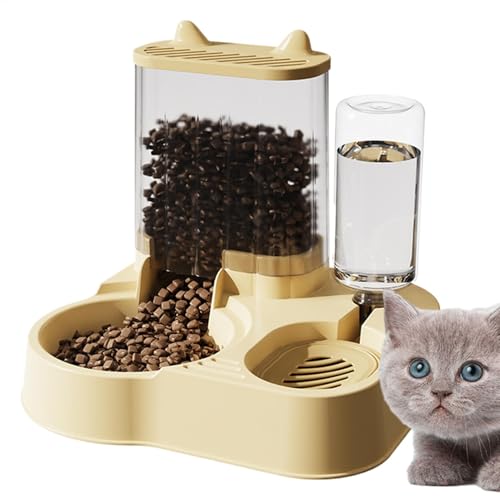 Kustimantu Hundefutterspender automatisch, automatischer Katzenfutterspender - Anti-Kipp-Haustierfutterspender, Katzenfutterbehälter - Katzennapf mit großer Kapazität, Futteraufbewahrungsbehälter, von Kustimantu