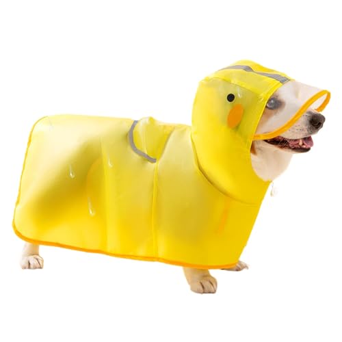 Kustimantu Hundejacke, Regenmantel für Hunde, gelber Regenponcho mit reflektierendem Streifen, wasserdichtes Haustierzubehör für kleine Hunde und Kustimantu Hundejacke, Regenmantel für Hunde, gelber Regenponcho mit reflektierendem Streifen, wasserdichtes Haustierzubehör für kleine Hunde und von Kustimantu