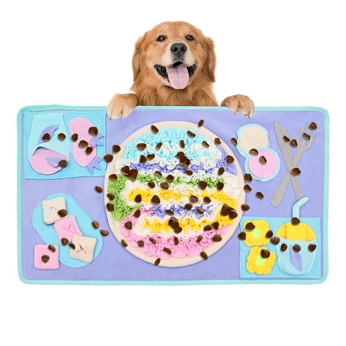 Kustimantu Hundeschnüffeln, Schnüffelmatte für Hunde | Interaktive farbenfrohe Snuffle Pizza | Haustiernahrung undichte Zahnreinigung Spielzeugspender für Wohnzimmer, Garten, Grasland von Kustimantu