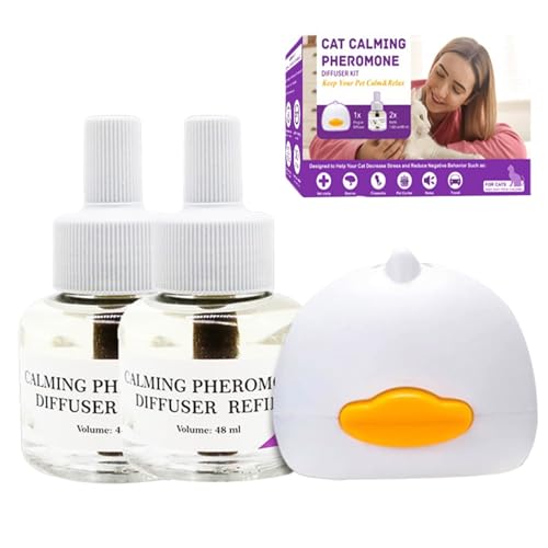 Kustimantu Katze beruhigend Diffusor, beruhigender Diffusor für Katzen, Beruhigende Stressabrechnungsheizdiffusor, 96 ml Linderspray Tragbares natürliches Plug-In für Innen im Freien, Spannung Neu zu von Kustimantu