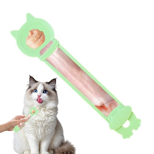 Kustimantu Katzenbehandlungspenser, Katzenstreifen -Feeder Löffel,Robustes Anti-Echtigkeit-Katze-Behandlungslöffel - Anti-Overflow Praktische Haustierzubehör zum Füttern von Kitty Kitten Home Outdoor von Kustimantu