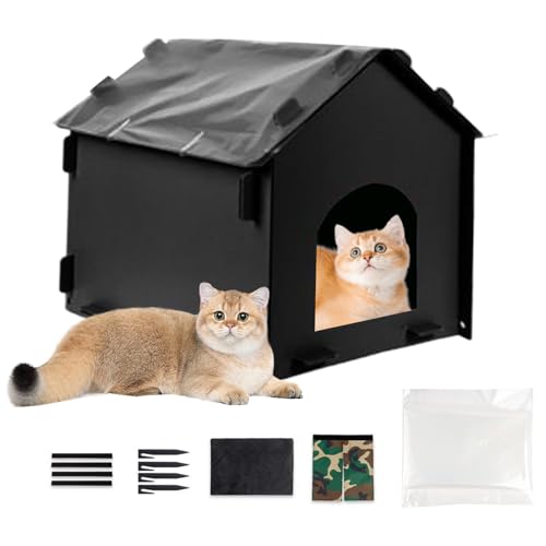 Kustimantu Katzenhaus für den Außenbereich, wasserdicht | wasserdichte Hundehütte – abnehmbares Katzenhaus für drinnen und draußen Balkon Reise Dodo Versteck Sommer Winter Kustimantu Katzenhaus für den Außenbereich, wasserdicht | wasserdichte Hundehütte – abnehmbares Katzenhaus für drinnen und draußen Balkon Reise Dodo Versteck Sommer Winter von Kustimantu