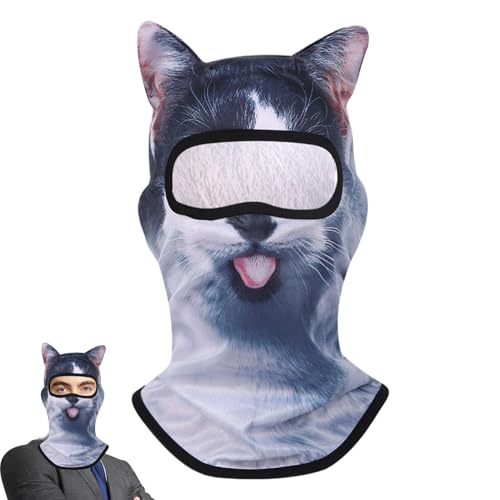 Kustimantu Kitty Ski Maskeraden, Katze Shiesty Masqueraden, Atmungsaktiv, leichte 3D -Kitty -Abdeckung mit Ohren, Cat Ski -Gesichtskleidung für Freunde, Familie, Nachbarn von Kustimantu