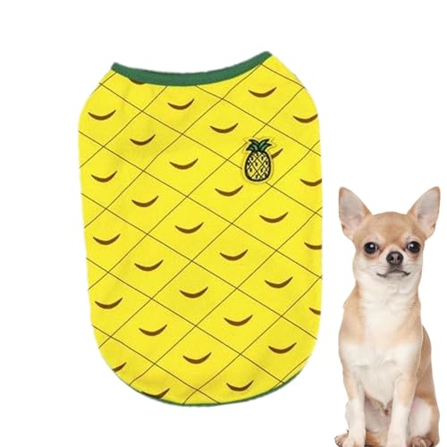 Kustimantu Kleines Hundehirt, Haustierkleidung für kleine Hunde | Sommerkleidung für Haustiere,Weiches atmungsaktives Hundekatze -Hemd, süße Wassermelon -Ananas -Outfit -Kleidung für kleine bis große von Kustimantu