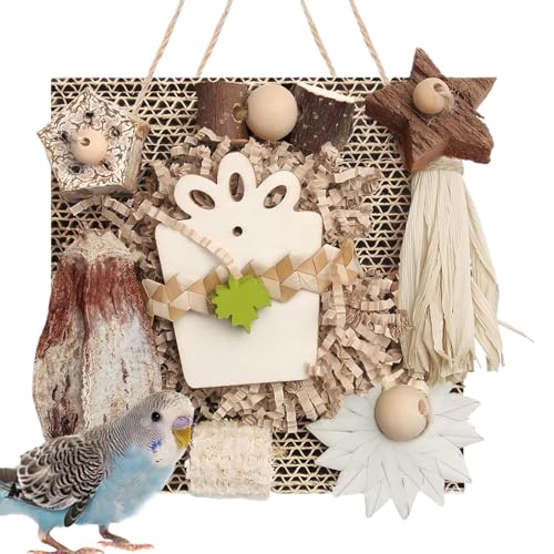 Kustimantu Spielzeug für Vögel, Papageien, Spielzeug aus Holz und Karton für Vögel – Zubehör für Kakadus, Conure, Indoor, Outdoor, Garten, Balkon, Hof von Kustimantu