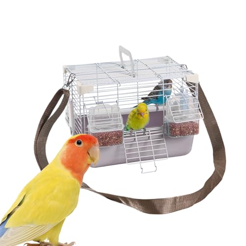 Kustimantu Vogelkäfig | Tragbarer Transportkäfig Für Unterwegs,Mit Tragegriff & Robustes Kleintierzubehör Für Nymphensittiche, Pfirsichköpfchen Und Perlaustriche von Kustimantu