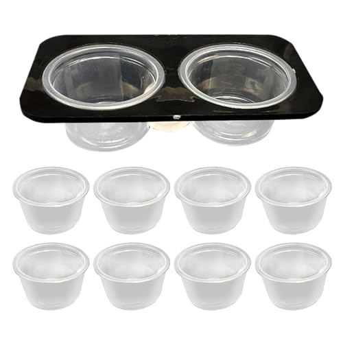 Kustimantu Wasserteller für Reptilien, Wasserschüssel, Eidechsenwasser-Reptilien, Wasserrezeptilien, Space Saving Feeding Plan mit Tassen, Zubehör für Käfig und von Kustimantu