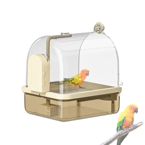 Kustimantu Wellenbad Für Papageienkäfig - Innenbader Für Vögel | Automatisches Kausicheres Bad Mit Sitzstange Und Spielbereich Zwei Modi Für Zucht Reise Ausstellung Außen von Kustimantu