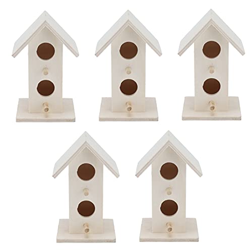 5-teiliges Vogelhaus aus Holz, Mini-Vogelhaus Zum Aufhängen, Nistkasten, Unfertiges Vogelnest aus Holz, Vogelnest-Zuchtkäfig, Käfig Für Garten-DIY-Dekoration, Wetterfester Nistvogelkäfig aus Holz 5-teiliges Vogelhaus aus Holz, Mini-Vogelhaus Zum Aufhängen, Nistkasten, Unfertiges Vogelnest aus Holz, Vogelnest-Zuchtkäfig, Käfig Für Garten-DIY-Dekoration, Wetterfester Nistvogelkäfig aus Holz von Kuuleyn