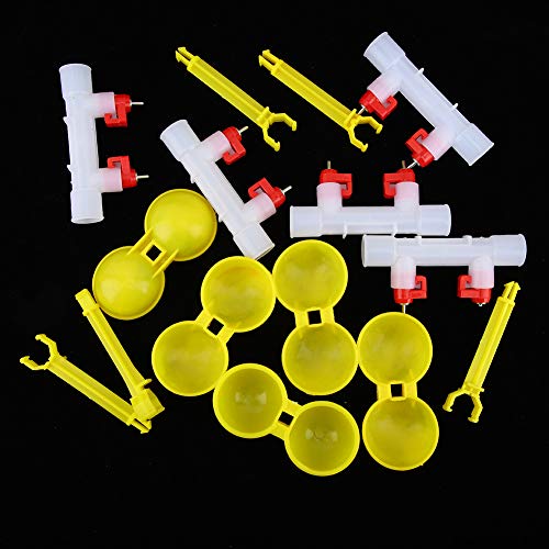 Große Automatische Hühnertränkebecher, Hühnerwasserspender, Geeignetes Futterspenderset, Hühnerwassertrinker, Futterspender Für Geflügel, Wachtel, Hühnerwasserversorgung(1/2 Zoll) von Kuuleyn
