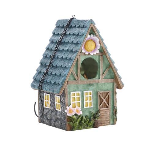 Kuuleyn Garten-Vogelhaus, buntes hängendes Vogelnest aus Holz, Hausstatue, Gartendekoration für draußen, drinnen, Garten, Hinterhof, Dekoration, Geschenk für Vogelliebhaber Kuuleyn Garten-Vogelhaus, buntes hängendes Vogelnest aus Holz, Hausstatue, Gartendekoration für draußen, drinnen, Garten, Hinterhof, Dekoration, Geschenk für Vogelliebhaber von Kuuleyn