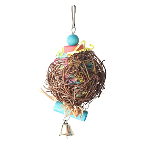 Kuuleyn Vogelfutterspielzeug, Papageien-Beißspielzeug, Vogelpapageien-Kauspielzeug, natürliches Rattan-Kugelspielzeug für kleine Vögel mit Papierstreifen Kuuleyn Vogelfutterspielzeug, Papageien-Beißspielzeug, Vogelpapageien-Kauspielzeug, natürliches Rattan-Kugelspielzeug für kleine Vögel mit Papierstreifen von Kuuleyn