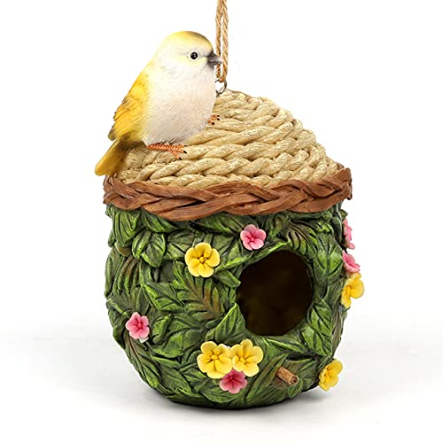 Kuuleyn Vogelhaus aus Kunstharz, Vogelnest im Innenhof, für die Gartendekoration im Freien, hängende Vogelhütte, Vogelnest, gemütlicher Ruheplatz für Wildvögel, Gartendekoration Kuuleyn Vogelhaus aus Kunstharz, Vogelnest im Innenhof, für die Gartendekoration im Freien, hängende Vogelhütte, Vogelnest, gemütlicher Ruheplatz für Wildvögel, Gartendekoration von Kuuleyn