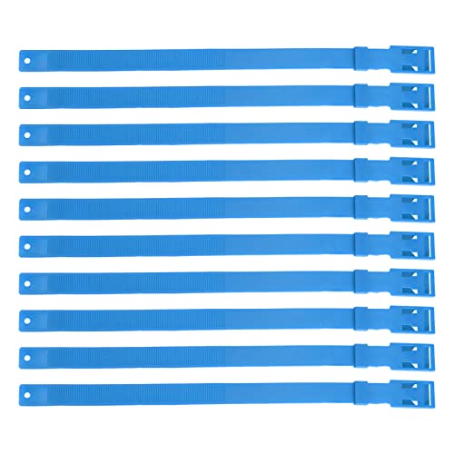 Verstellbares Ziegenhalsband Viehhalsbänder Kuuleyn 10 Stück Ziegenhalsband PU 23 Zoll verstellbares Viehhalsband für Nutztiere Kuh Schaf (Blue) von Kuuleyn